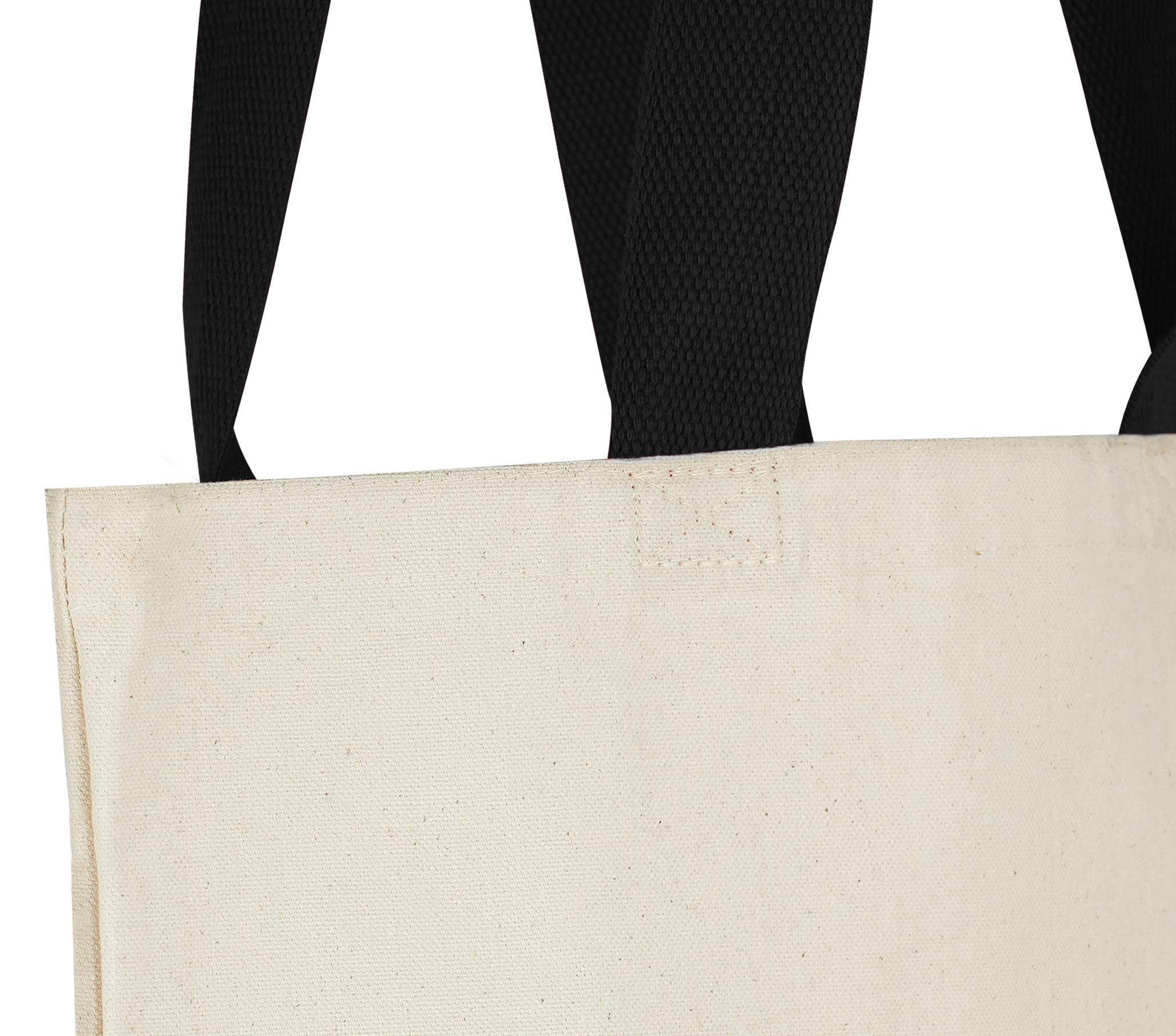 12Oz Heavy Duty Canvas Tote Bag - 15x15 Inches with 3 Inch Gusset, Eco-Friendly Reusable Shopping Bag for Groceries, Beach, Picnic & Daily Use
