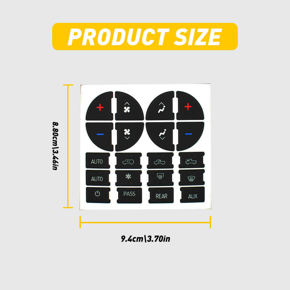 Chevrolet Radio & AC Button Repair Kit - Fix Faded & Damaged Dash Buttons | Easy DIY Replacement Stickers for Chevy Models | Perfect for Car Interior Restoration & Button Enhancement