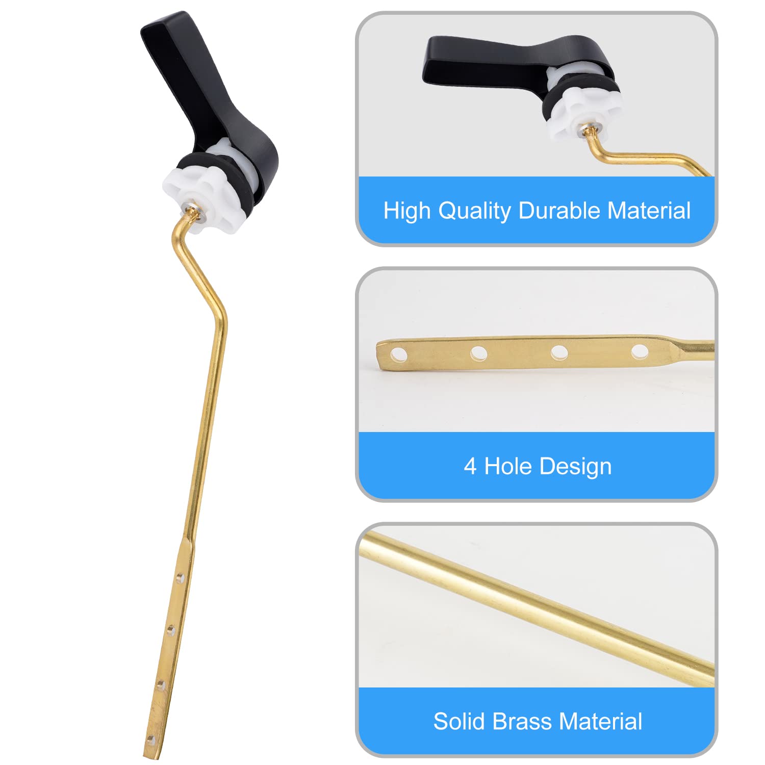 Universal Metal Side Toilet Flush Handle Replacement - Solid Brass, Oil Rubbed Bronze - Compatible with Kohler, American Standard, TOTO, Mansfield - Angle Mount Design for Easy Installation - Perfect for Bathroom Renovation & Toilet Repair