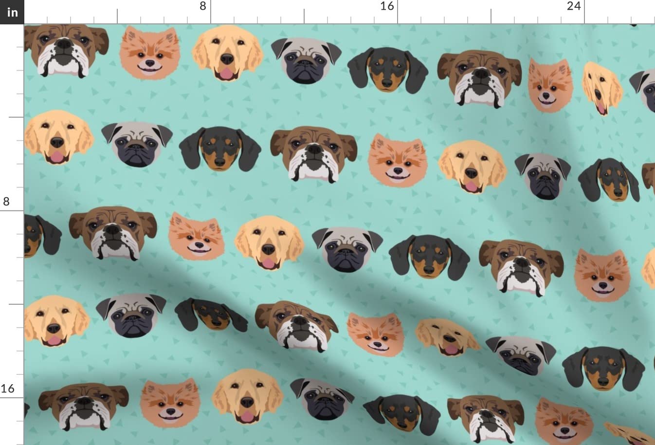 Premium Dog-Themed Minky Fabric - Dachshund, Bulldog, Pomeranian & Labrador Pet Illustrations Printed on Soft Plush Fabric - Perfect for Sewing Baby Blankets, Quilt Backing & DIY Plush Toys - Fat Quarter Size for Crafting & Home Decor Projects