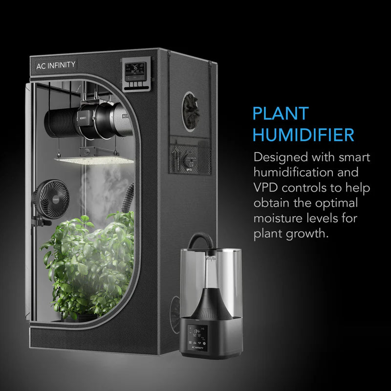AC Infinity 4.5L Cloudforge T3 Humidifier Gen 2 (AC CFT3) - Smart Humidity Control for Grow Tents, Greenhouses & Indoor Gardens