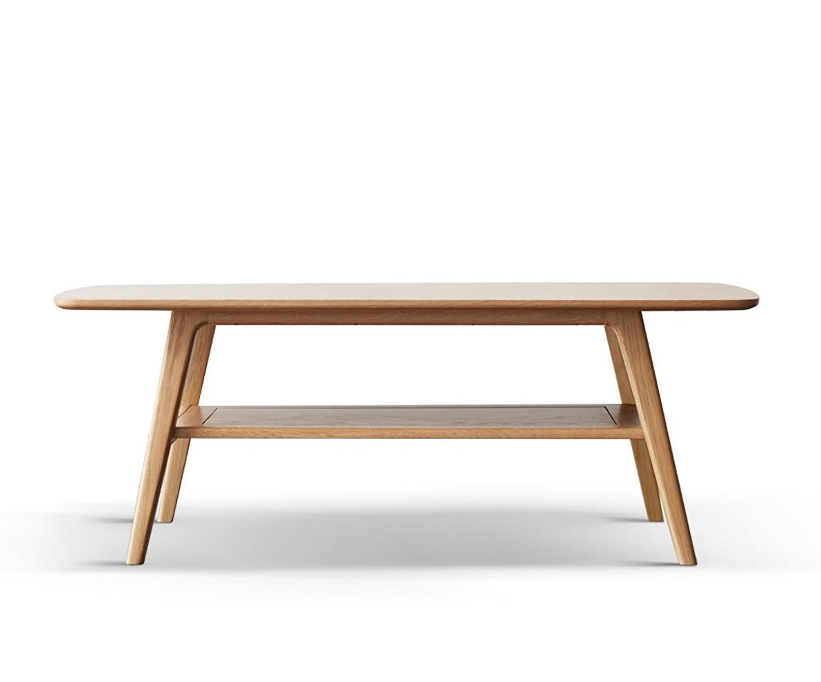 Solid Oak Wood Modern Coffee Table - Stylish & Durable Living Room Furniture for Home Decor