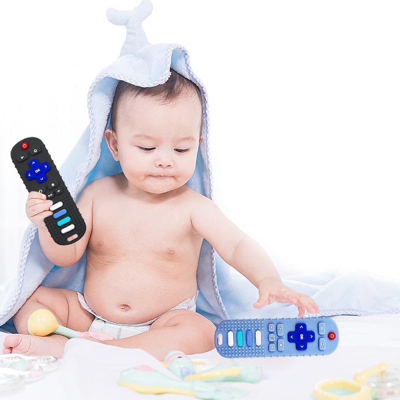 **BPA-Free Baby Teether Toy - TV Remote Control Shaped Teething Toy for Infants 3-24 Months | Safe Chew Toy for Soothing Sore Gums - Perfect for Home, Travel & Playtime**