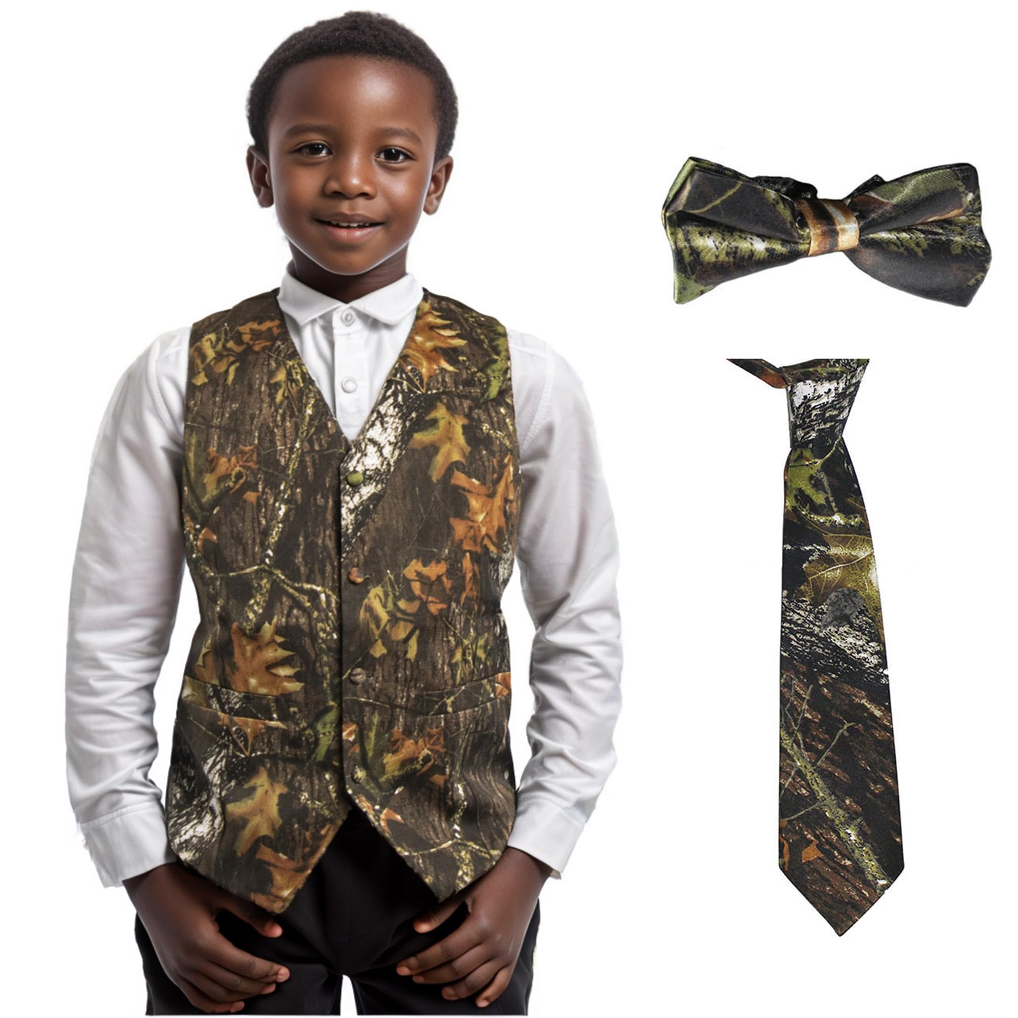 Boys Camo Vest - Camouflage Hunting & Fishing Vest for Kids - Perfect for Outdoor Adventures, Weddings, and Special Occasions
