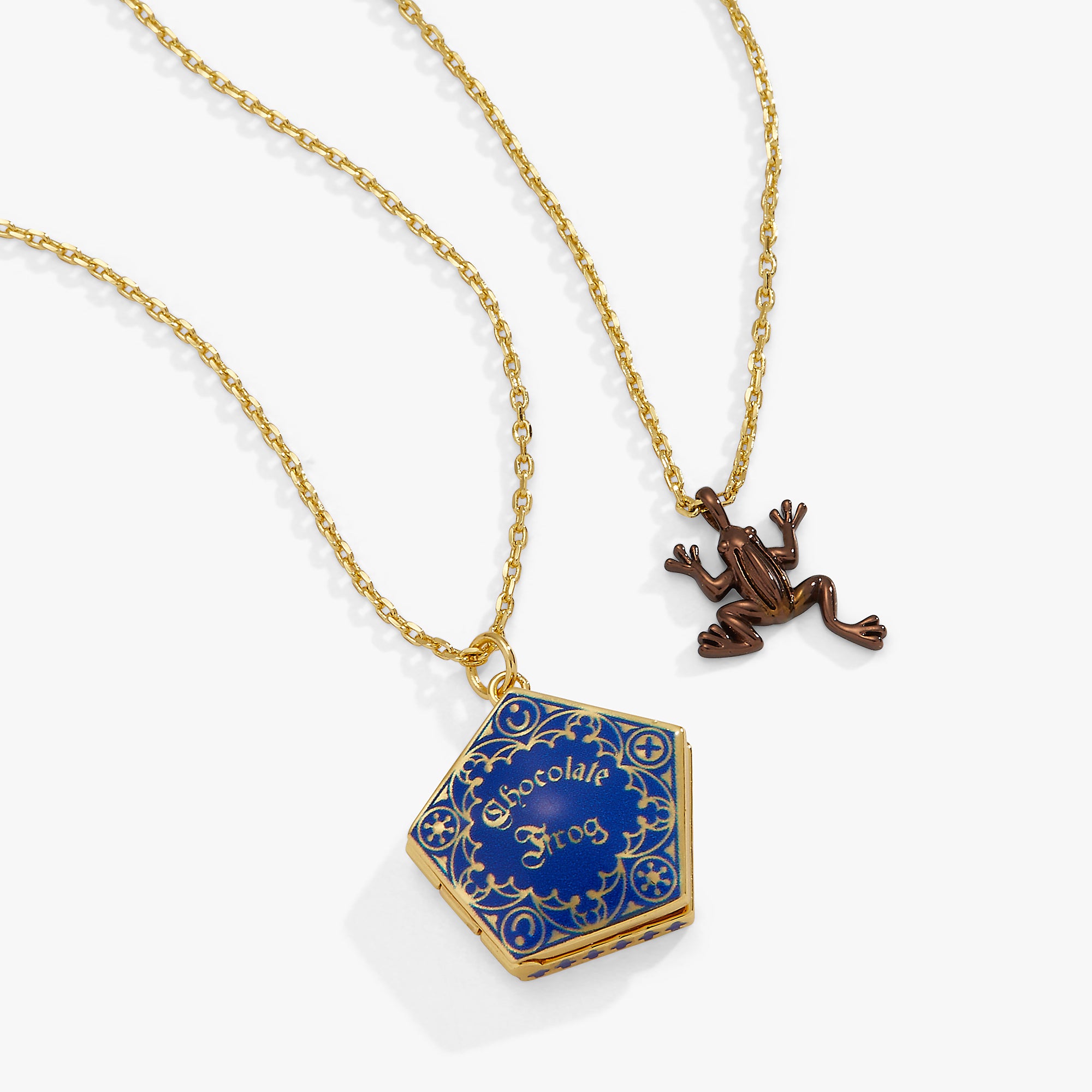 Harry Potter™ Chocolate Frog Necklace Set - Golden Snitch Pendant & Hogwarts House Charms - Perfect for Cosplay, Gift Giving & Wizarding World Fans