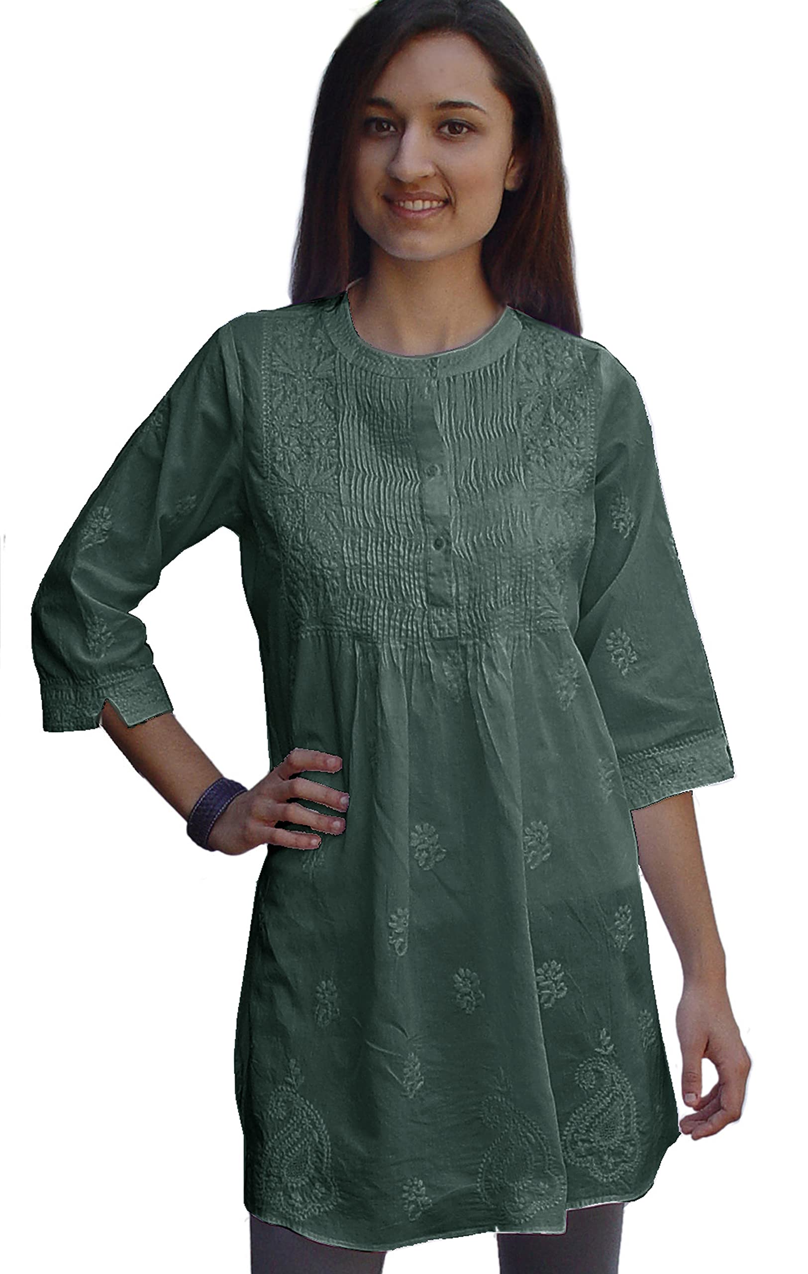 Pure Cotton Hand Embroidered Tunic Top - Traditional Indian Kurti Blouse for Women | Perfect for Festivals, Weddings & Casual Wear