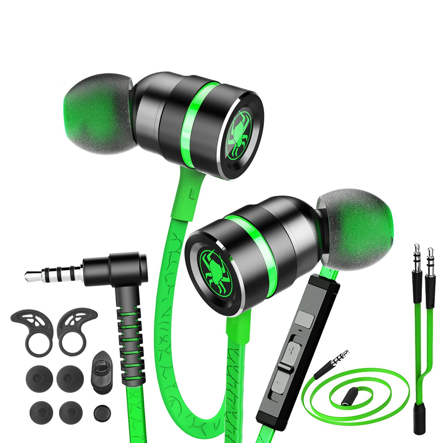 G20 Wired Earbuds with Microphone - In-Ear Stereo Bass Headphones, Noise Isolating Memory Foam Earphones, 3.5mm Jack Compatible with iPhone Android PC Laptop - Perfect for Workouts, Commuting & Gaming