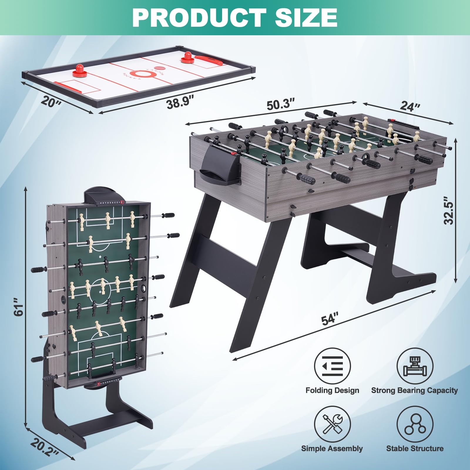 4-in-1 Multi Game Table for Adults - 54