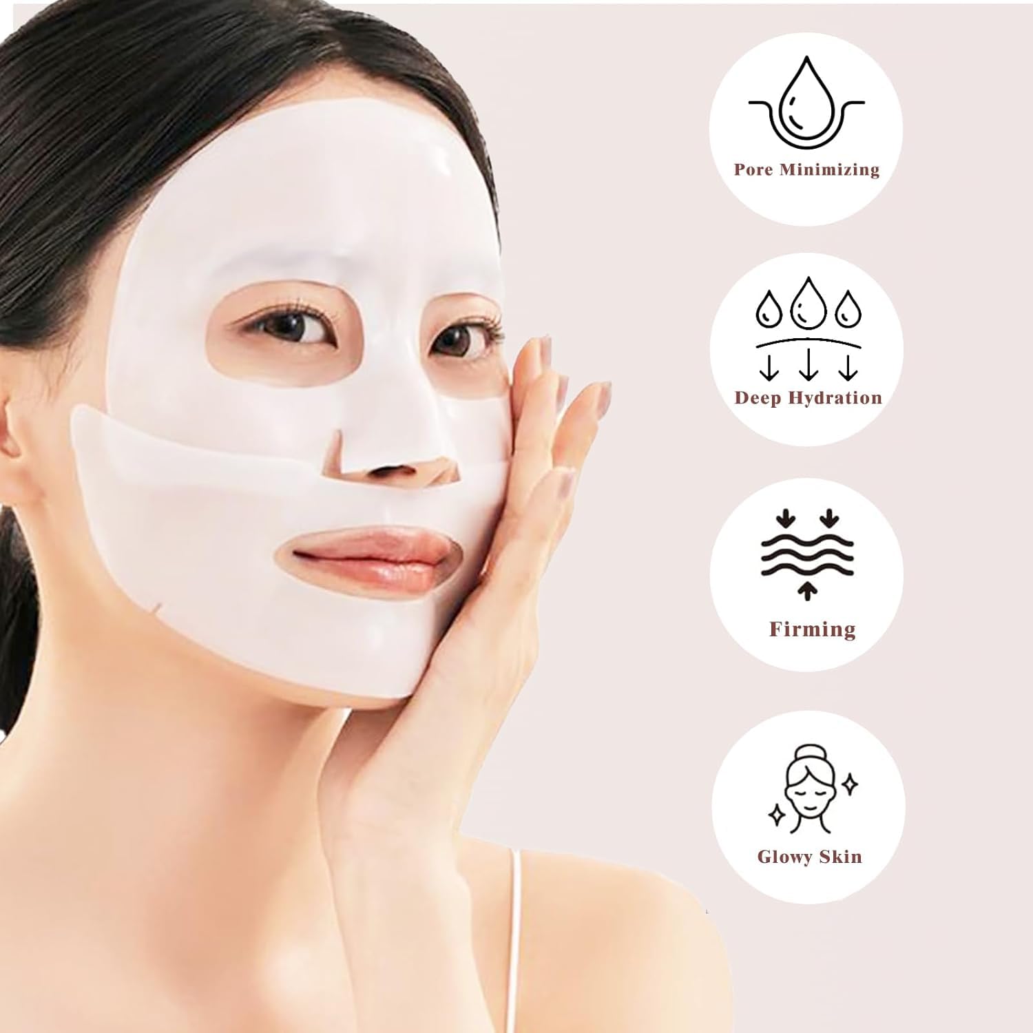 KITESY Bio Collagen Face Mask - Korean Deep Hydrating Firming Overnight Hydrogel Mask with Pure Collagen for Moisture, Elasticity & Wrinkle Reduction (1 Piece) | Perfect for Nighttime Skincare & Spa Treatments