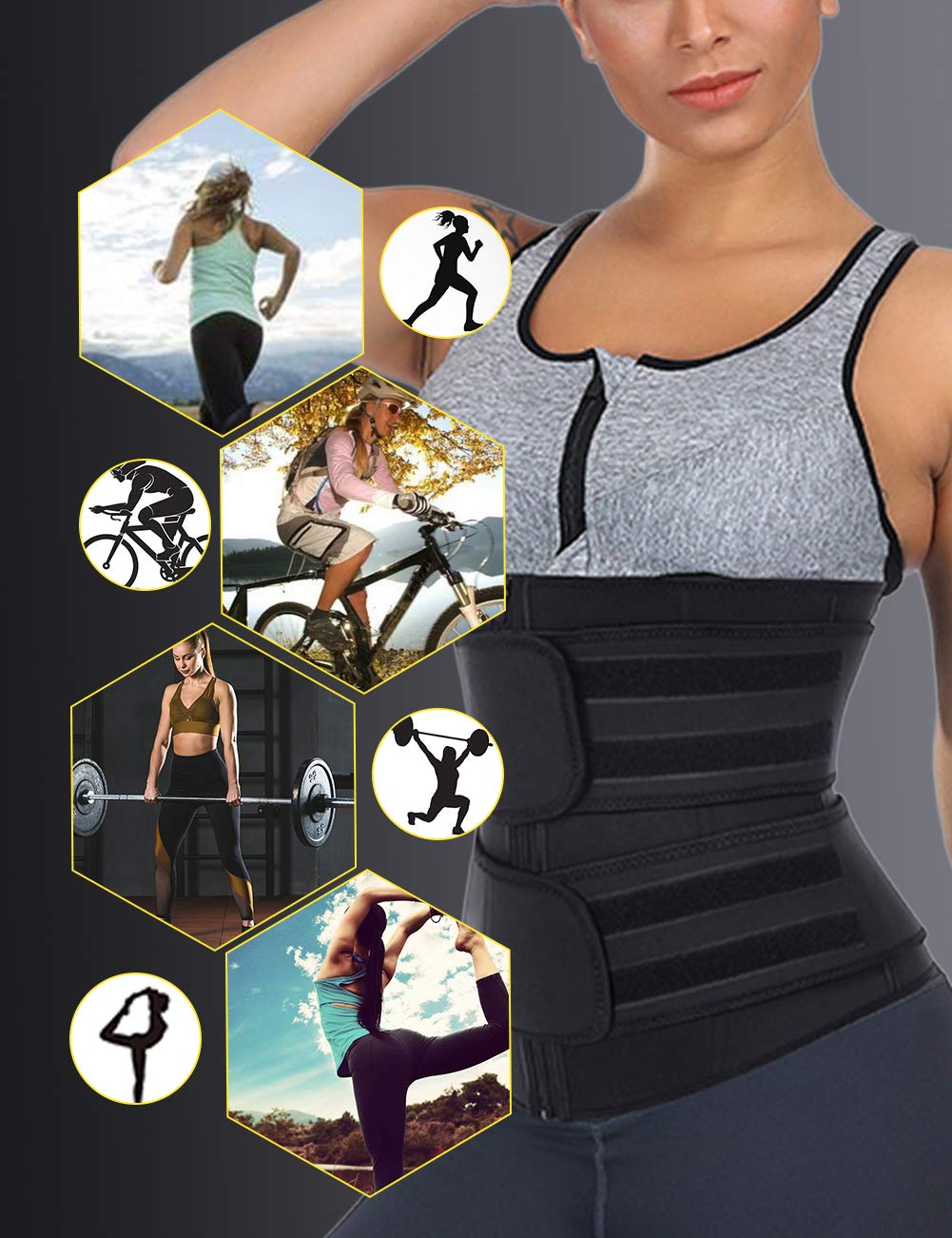 Women's High Compression Waist Trainer Corset - Neoprene Zipper & Velcro Waist Cincher for Weight Loss & Body Shaping - Black 4XL - Perfect for Postpartum Recovery, Workout & Everyday Slimming