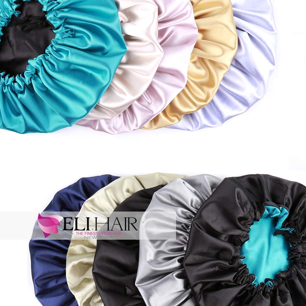 ELIHAIR Adjustable Silk Sleep Cap for Women - Reversible Double Layer Satin Bonnet for Night Sleeping, Hair Protection & Styling - Perfect for Curly, Natural, and Afro Hair Care at Home or Travel