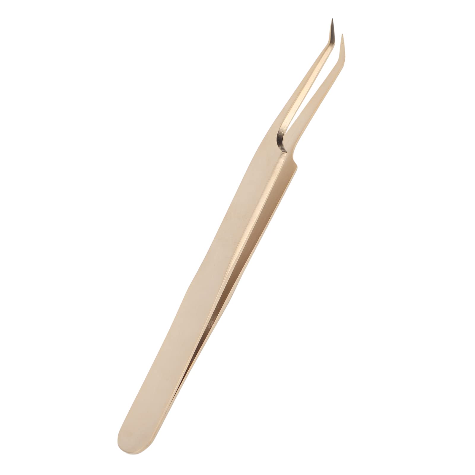 Professional Stainless Steel Lash Extension Tweezers - Golden Oblique Tweezer for Eyelash Extensions, False Lashes & Nail Art | Perfect for Salon Professionals & DIY Beauty Enthusiasts