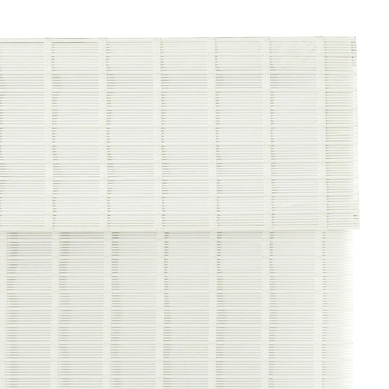 Sybil Bamboo Roman Shade - Natural Beige & White Window Treatment for Living Room, Bedroom & Office | Eco-Friendly Roller Blind for Privacy & Sun Protection