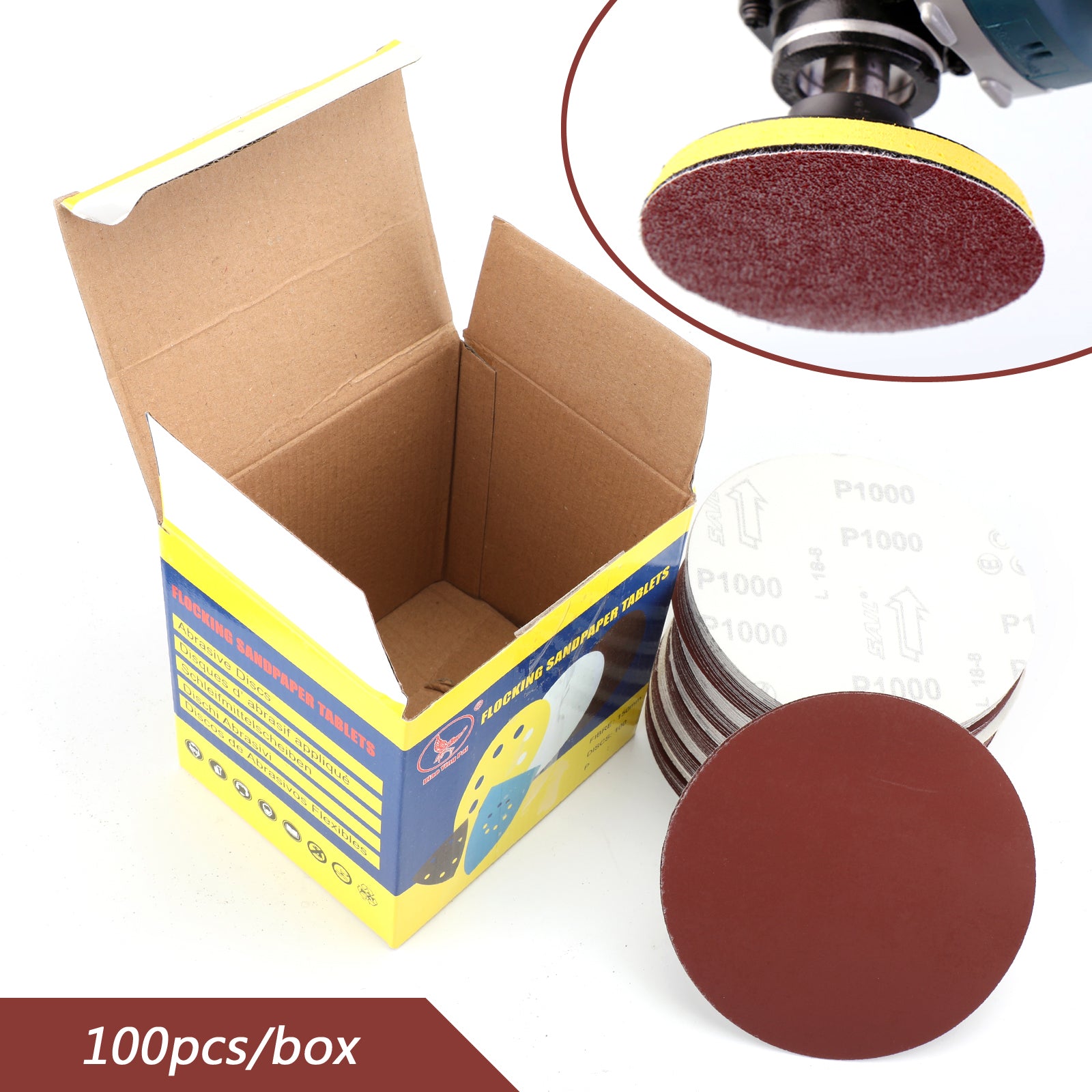 100PCS 6-Inch Hook & Loop Sanding Discs, 40-2000 Grit Sandpaper Sheets for Woodworking, Metal Polishing & Automotive Sanding - Multi-Purpose Abrasive Discs for Orbital Sanders