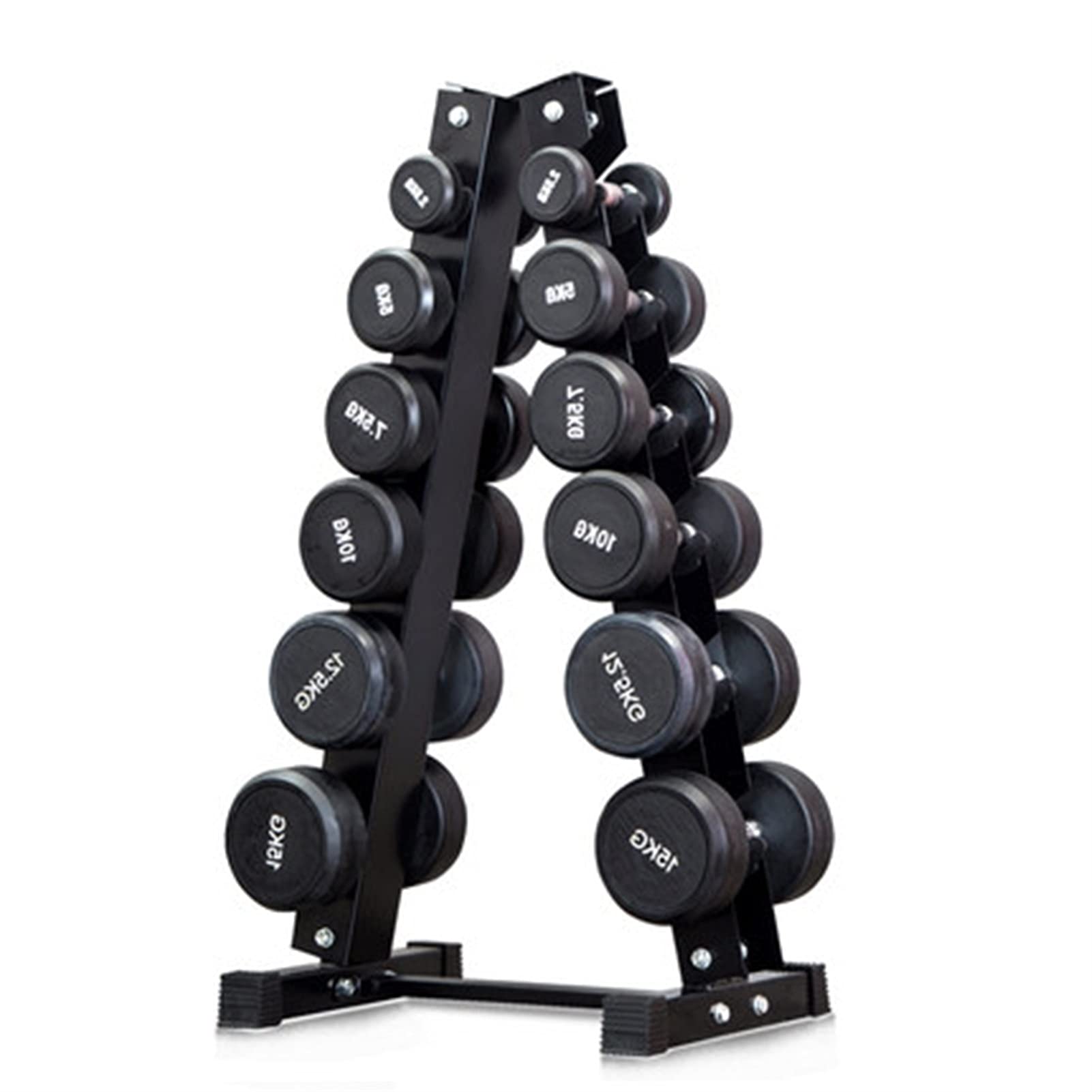 GYMEIJYG Heavy Duty Vertical Dumbbell Rack - 200kg Capacity, Black (42x65.5x102cm) - Compact Home Gym Storage Solution for Dumbbells & Weight Plates - Perfect for Garage, Basement & Home Workout Spaces