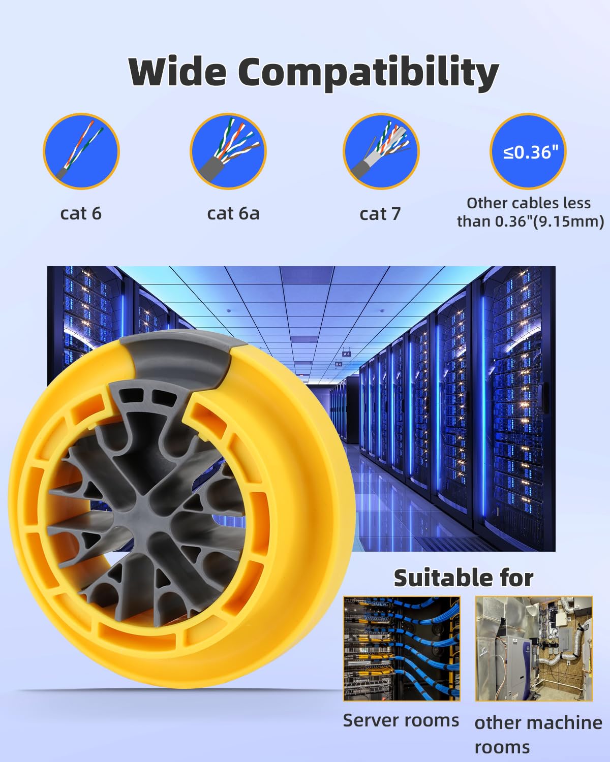 Hixeto Wire Comb - Professional Network Cable Management Tool for Ethernet, LAN, and Data Cables (0.36