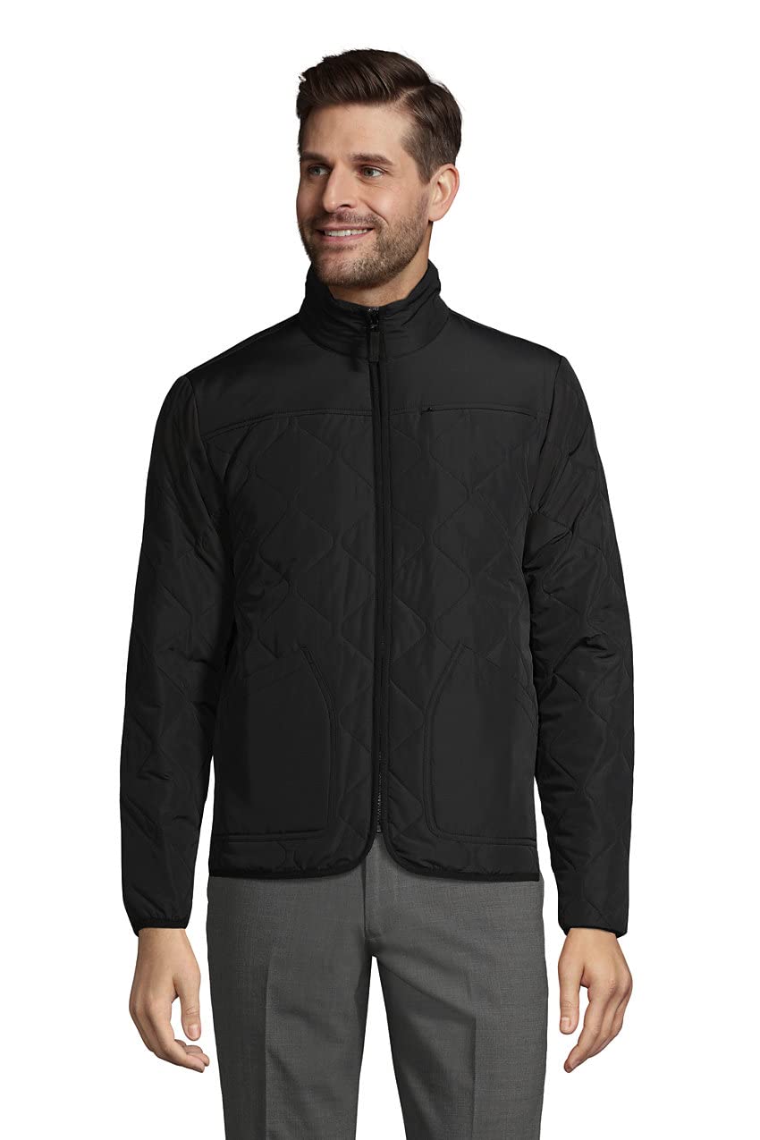 Lands' End Men's Insulated Quilted Jacket - Warm Winter Coat for Outdoor Activities, Hiking & Casual Wear