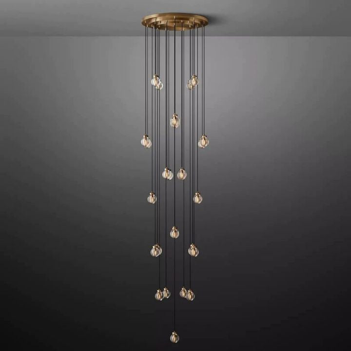 Augety Modern Spherical Round Chandelier - 38 Inch Contemporary Lighting Fixture for Dining Room, Living Room, Bedroom & Foyer