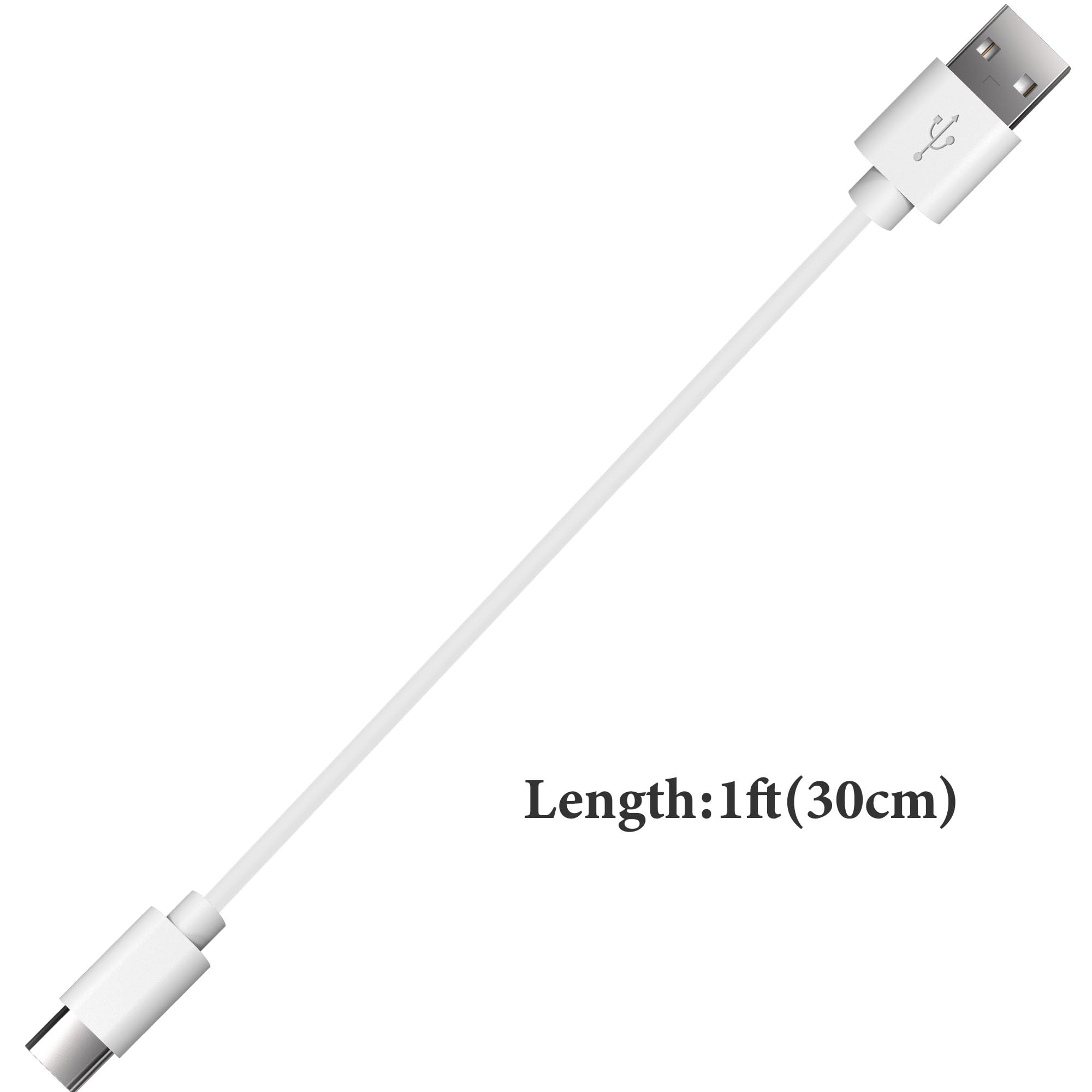 Geekria 2-Pack 1ft USB to USB-C Short Charger Cable - Compatible with Jabra Elite 10 Gen 2, Elite 10, Elite 8 Active, Elite 85t, Elite 7 Pro - Fast Charging Replacement Power Cord for Travel, Office & Home Use (30cm)