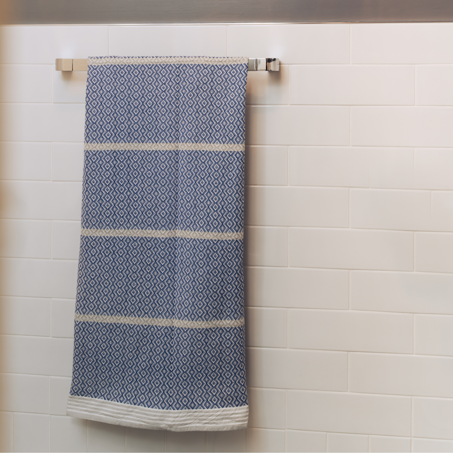 Premium Heritage Blue Cotton Hand Towel - Soft, Absorbent & Quick-Drying for Bathroom, Kitchen & Gym Use