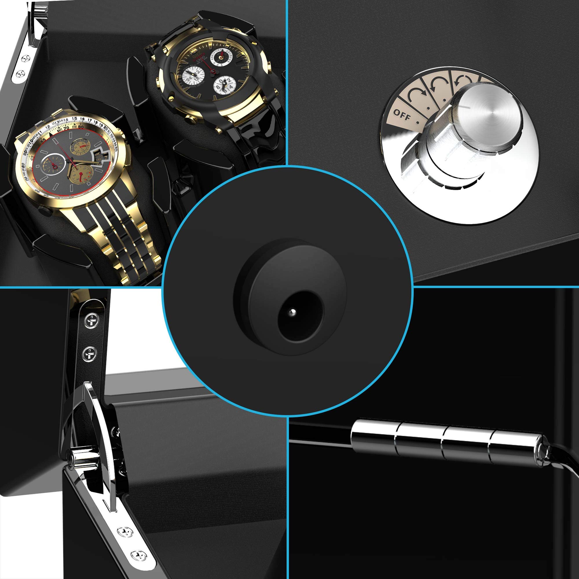 Premium Double Watch Winder for Automatic Watches - Wooden Shell with Piano Finish, Ultra-Quiet Japanese Motor & Adjustable PU Leather Pillows - Perfect for Men's & Women's Luxury Watch Collection (Ideal for Home/Office Display & Nighttime Storage)