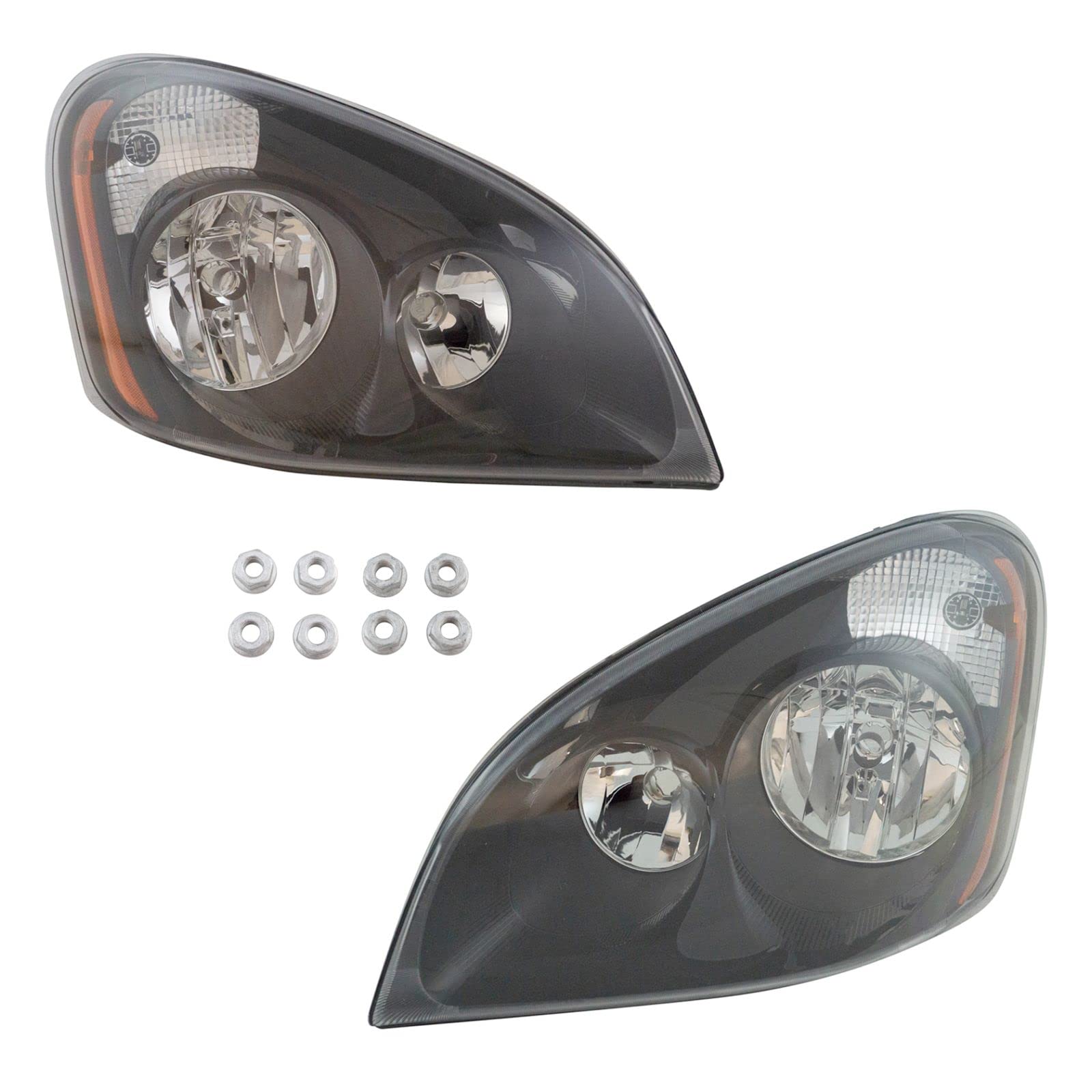 Freightliner Cascadia Headlight Assembly Set - Halogen Compatible Headlights for Driver & Passenger Side (2008-2016 Models) | Durable Replacement for Truck Lighting & Night Driving Safety