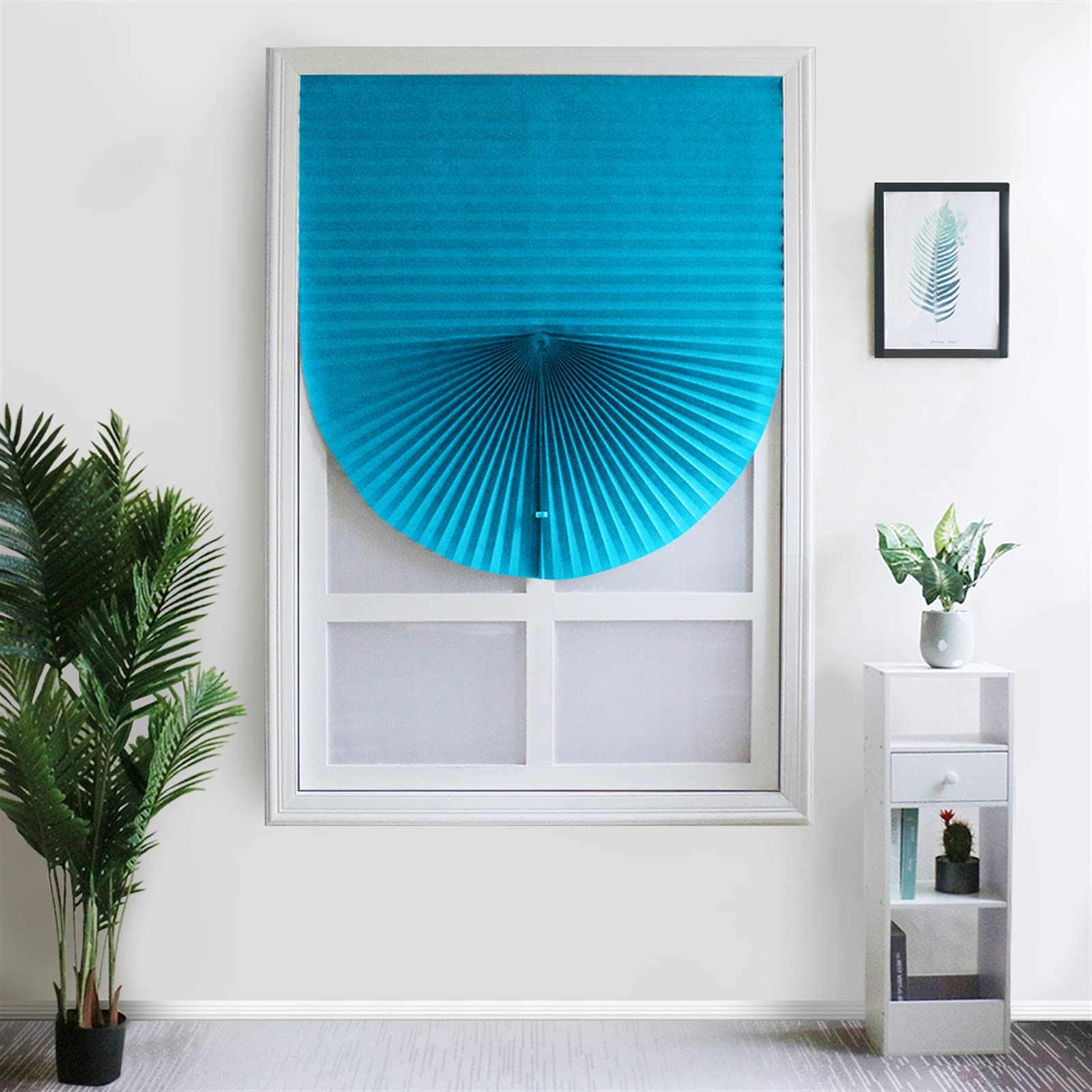 Light Filtering Temporary Pleated Paper Window Shades - Easy to Cut & Install with Clips - 60x150cm (23.6