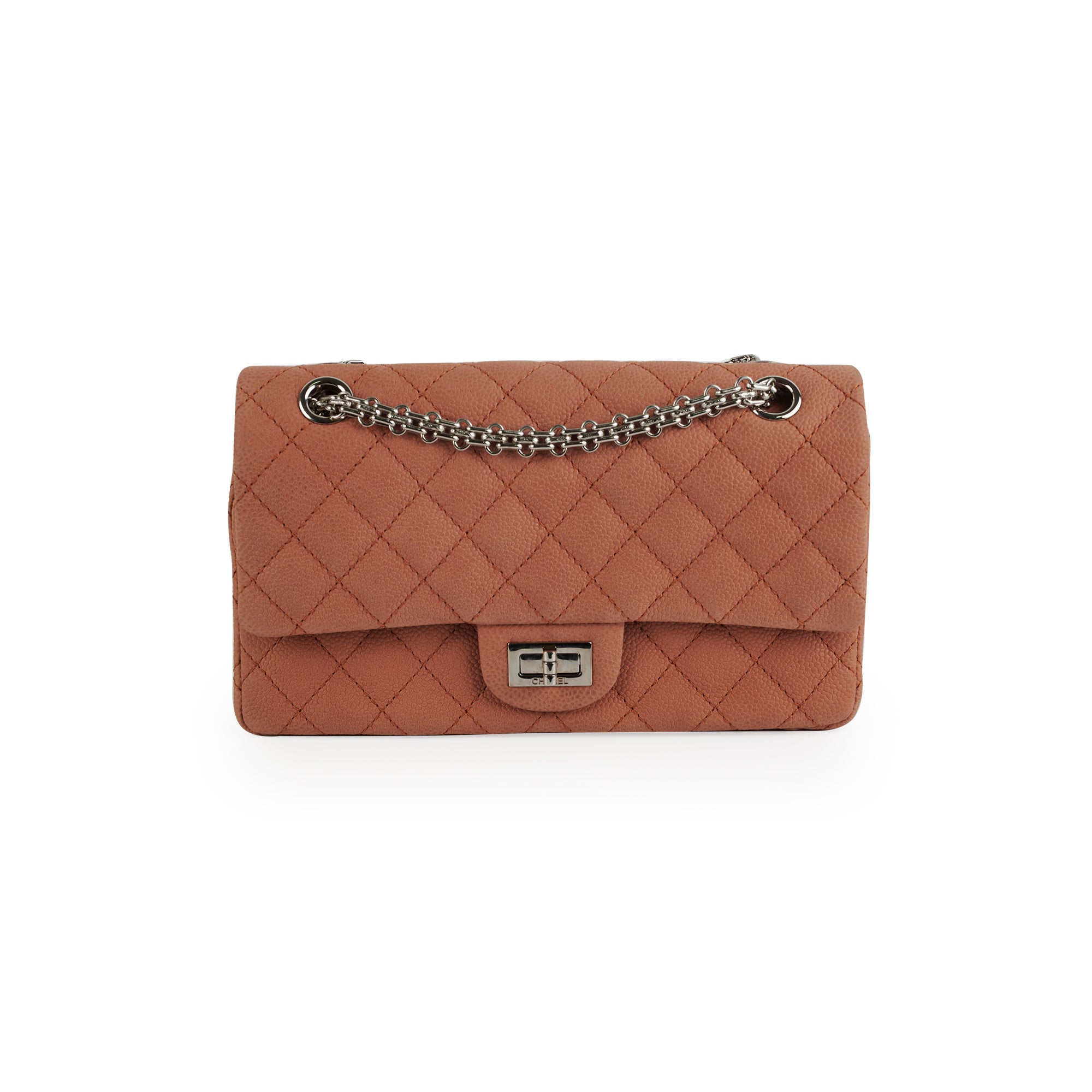 Chanel 2.55 Reissue 226 Handbag in Nubuck Caviar Leather Terracotta Color - Luxury Crossbody Bag for Women, Perfect for Date Night & Special Occasions