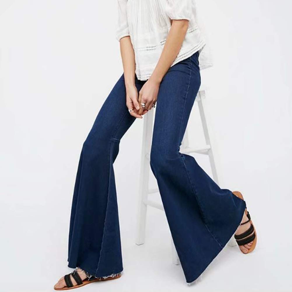 Women's High Waist Flared Jeans - Stretchy Bell Bottom Denim Pants for Casual & Retro Style | Perfect for 70s Vintage Outfits, Parties and Everyday Wear