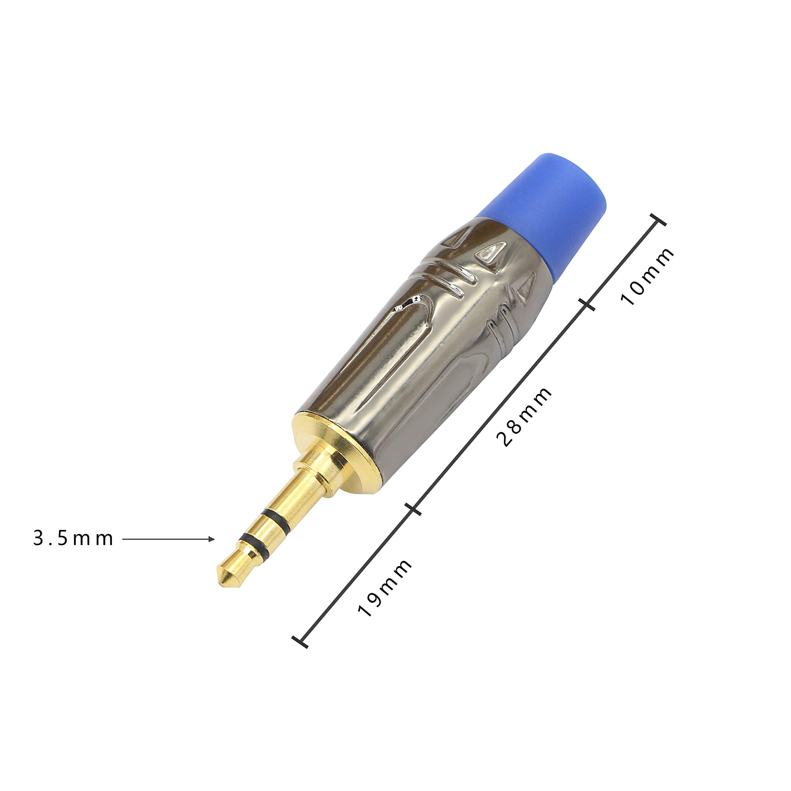 GELRHONR 3.5mm Male Plug Headphone Audio Connector - 2-Pack TRS Solder Type DIY Replacement Adapter for Stereo Headsets, Earbuds, Speakers | Repair & Custom Audio Cable Projects | Home, Studio, Car Use