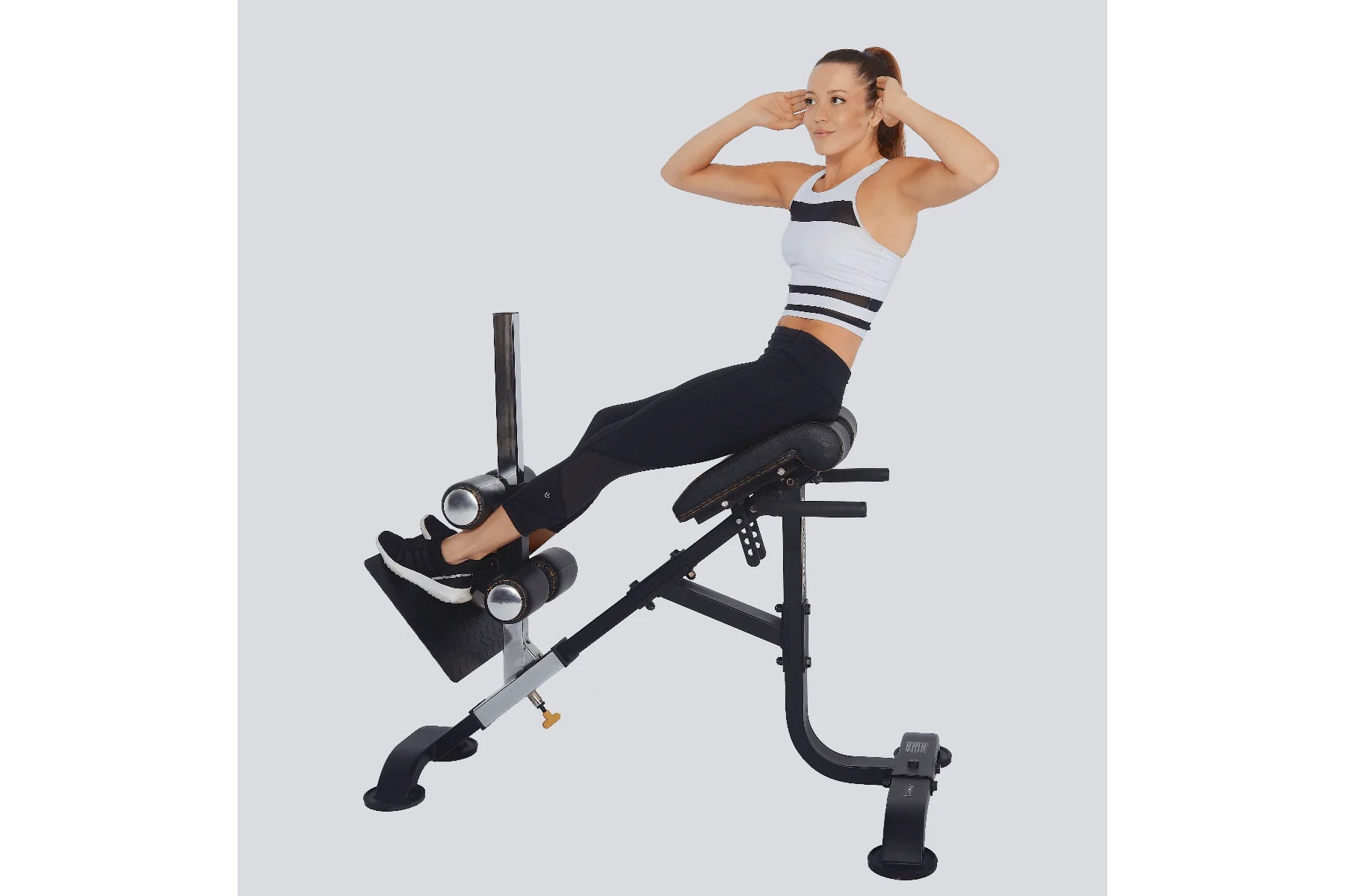 Powertec Dual Hyperextension and Ab Crunch Bench for Home Gym - Strengthen Core & Back - Perfect for Strength Training and Fitness Workouts
