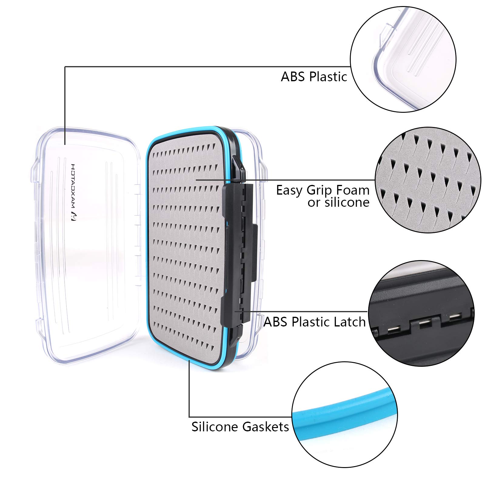 Maxcatch Two-Sided Waterproof Fly Box - Durable Easy Grip Foam Jig Storage for Fly Fishing - Multiple Sizes (Small/Medium/Large) - Perfect for Trout, Bass, Salmon Fishing Trips & Outdoor Adventures