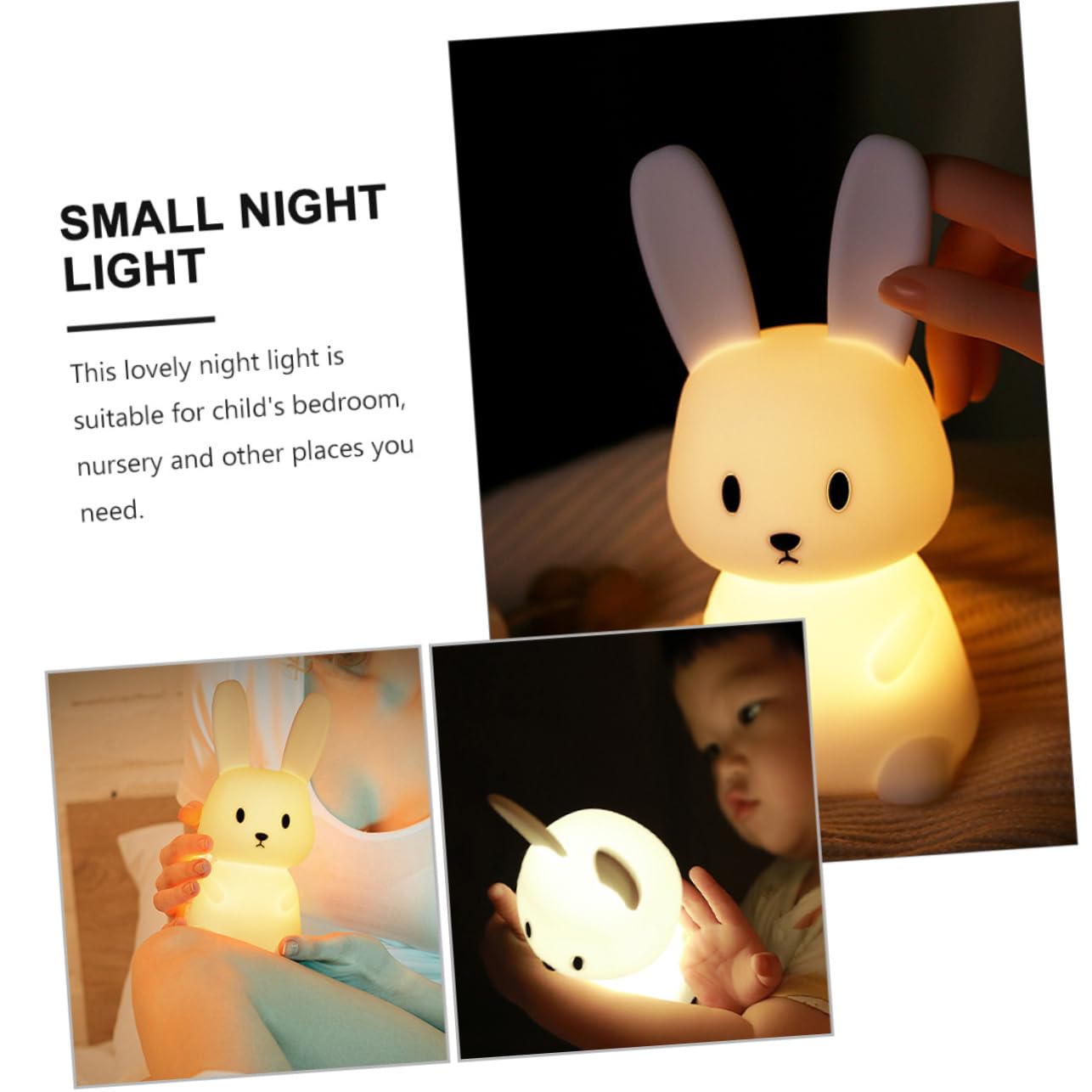 ARTIBETTER 6-Pack LED Night Light - Cute Rabbit Nightlight, Decorative Cartoon Night Lamp, USB Rechargeable, Perfect for Kids Room, Nursery, Birthday Gifts & Bedside Lighting