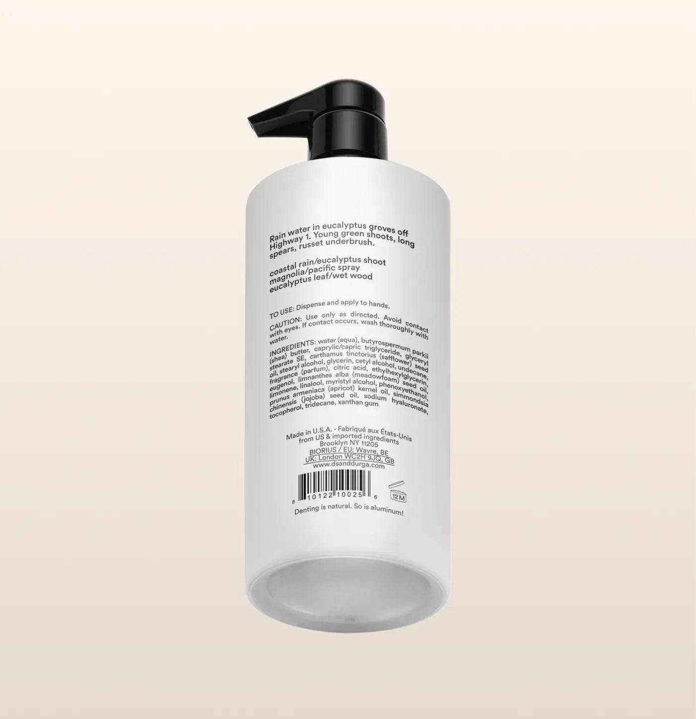 Big Sur After Rain Hand Lotion 400ml - Hydrating & Nourishing Moisturizer for Dry Skin - Perfect for Home, Office & Travel Use