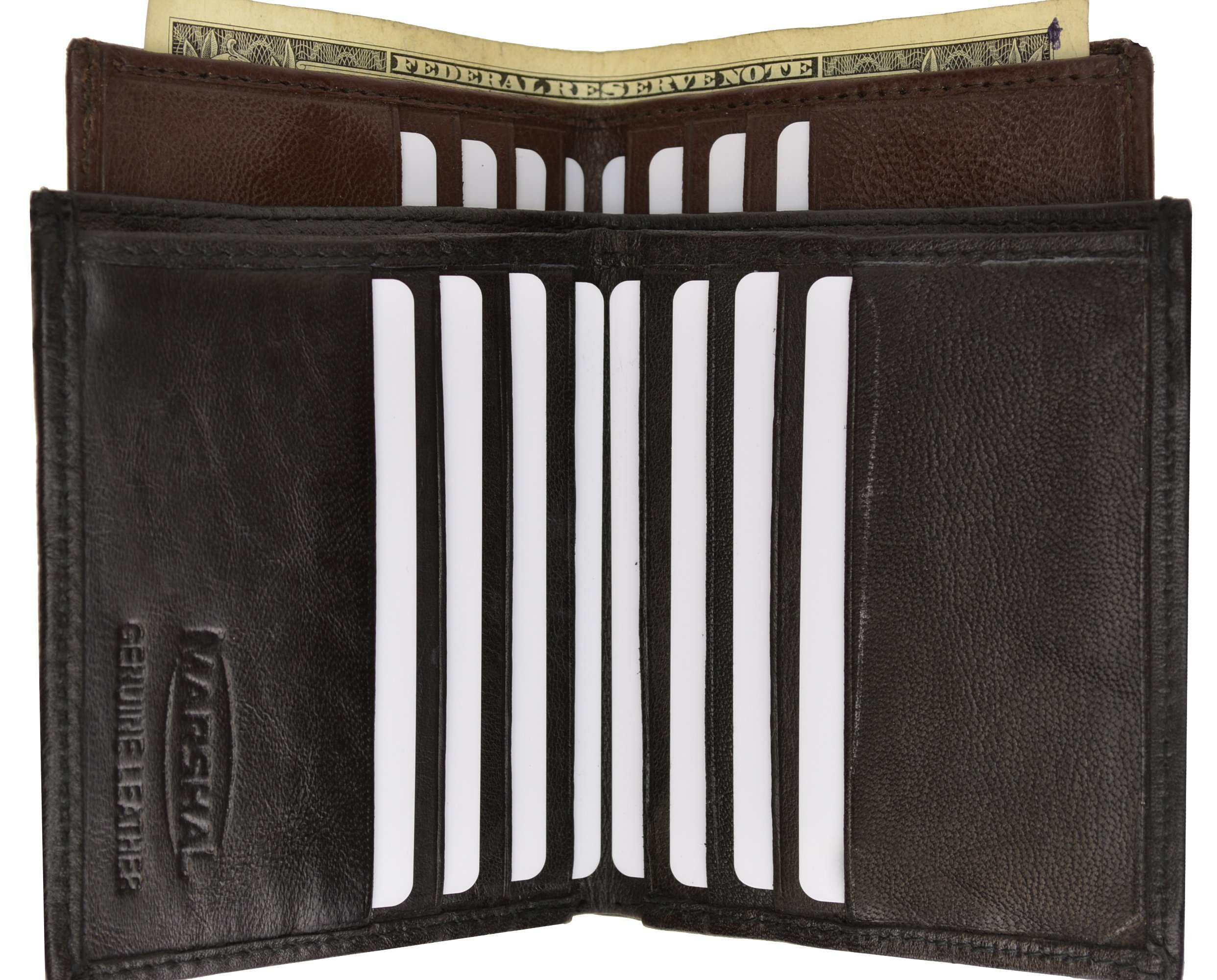 MARSHAL Genuine Leather Men's Wallet with RFID Blocking & Credit Card Slots - Slim Bifold Wallet for Everyday Use & Travel #1151
