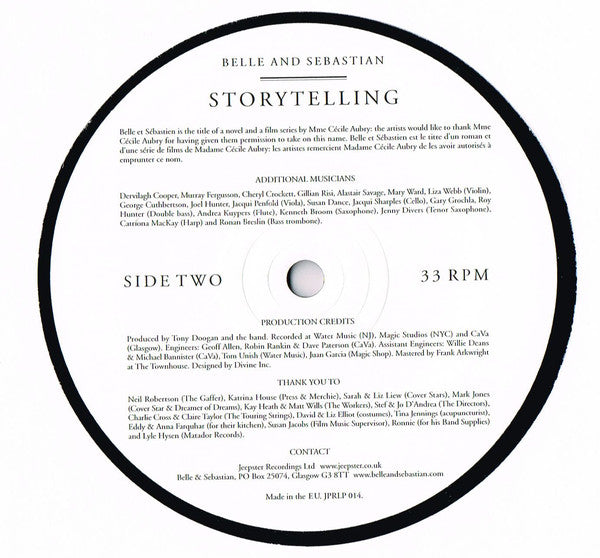 Belle & Sebastian Storytelling Vinyl LP Album Reissue Mint Condition - Perfect for Record Collectors & Music Lovers