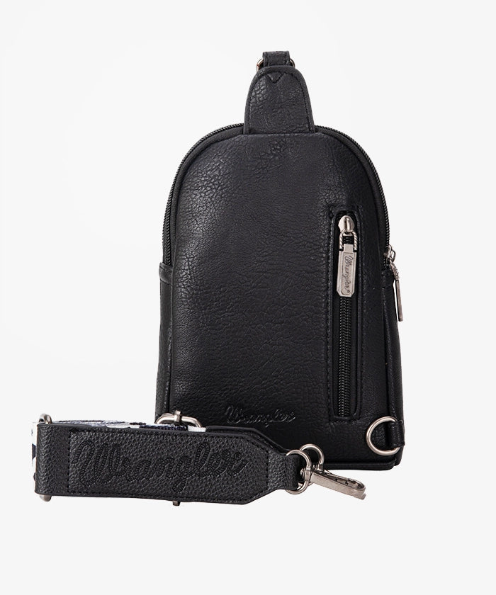Wrangler Cow Print Sling Bag - Stylish Crossbody Shoulder Bag for Women & Men - Perfect for Travel, Hiking, and Everyday Use