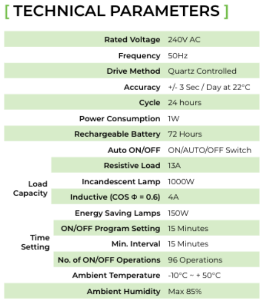 1 Pole DIN Rail Mount Analogue Timer - Industrial & Home Automation Time Control for Electrical Panels & HVAC Systems