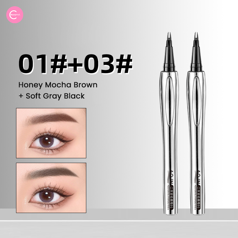 AOJN Dual Tip Liquid Brow Pen - Waterproof Eyebrow Pencil for Precise & Natural Brows - Perfect for Everyday Makeup & Professional Use