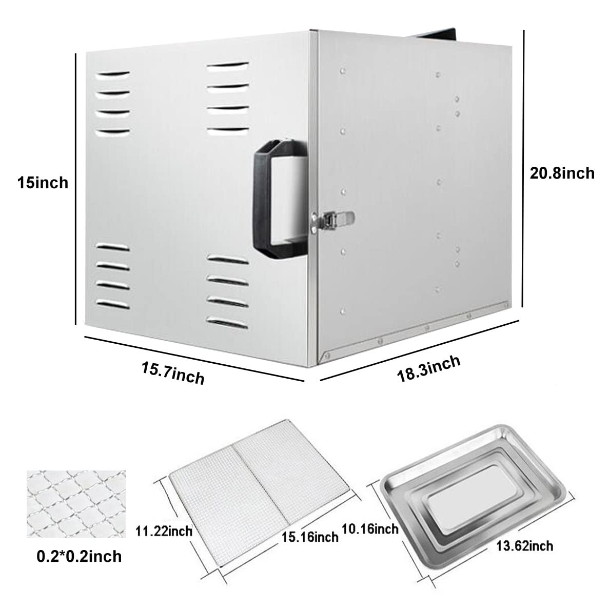 TECHTONGDA 10-Tray Commercial Food Dehydrator - Stainless Steel 304 Drying Machine for Fruits, Vegetables, Pet Treats & Jerky - Perfect for Home Kitchens, Restaurants & Small Food Businesses