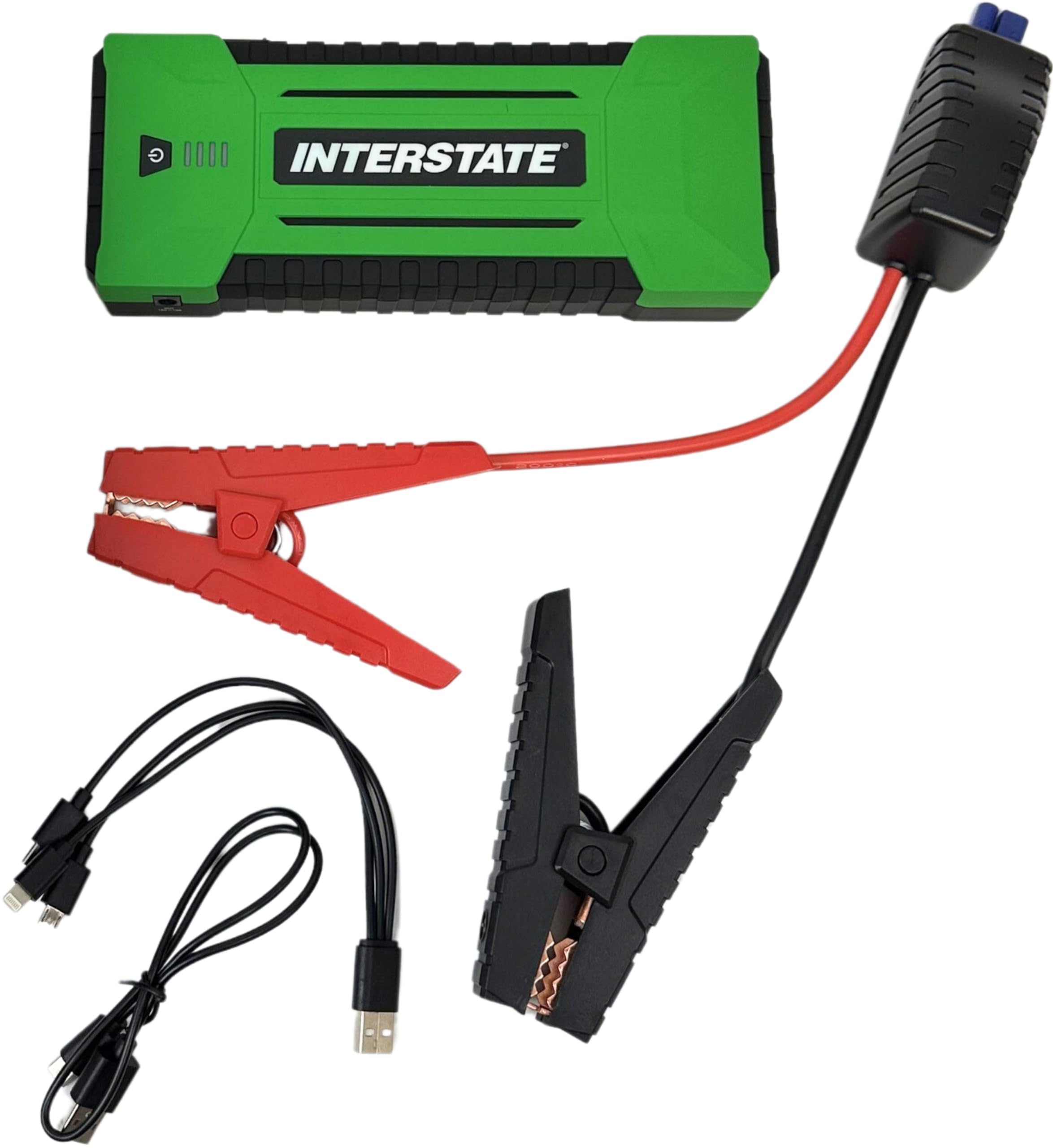 Interstate Batteries 12V 1500A Jump Starter (25,000mAh) - Portable Car Battery Charger & Power Bank for Cars, Trucks, SUVs - Emergency Jump Start Kit with LED Light & USB Ports - Perfect for Roadside Emergencies & Outdoor Adventures