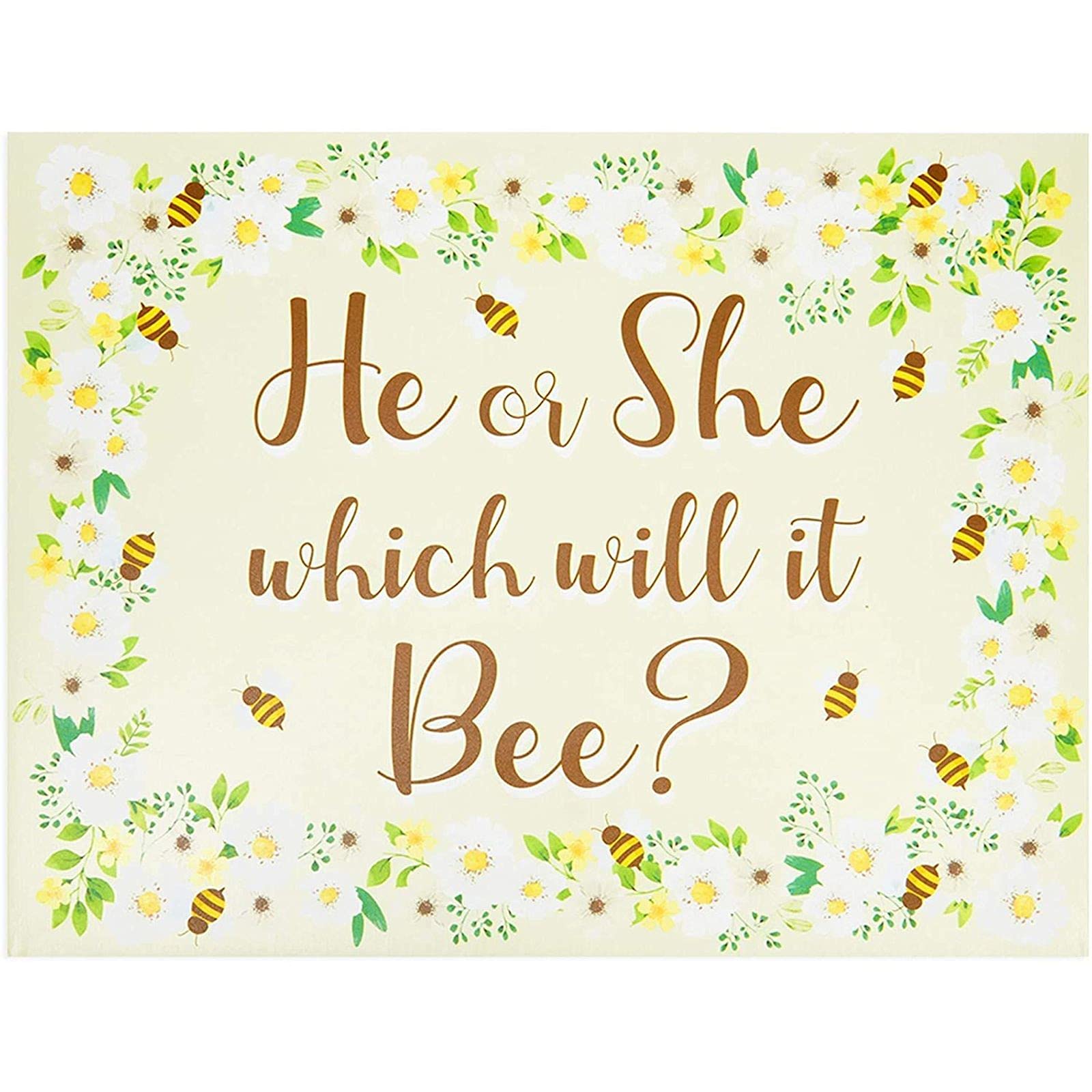 Sparkle and Bash Bee Baby Shower Decorations - 7-Piece Gender Reveal Party Yard Signs with Stakes for Outdoor Garden, Backyard Celebrations and Gender Announcement Events