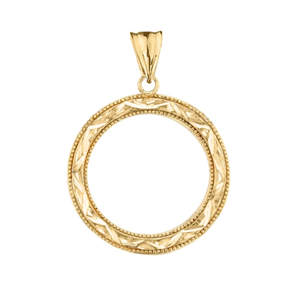 14K Yellow Gold Sparkle-Cut Circle of Life Charm Pendant Necklace - Elegant Jewelry Gift for Women, Perfect for Anniversaries, Birthdays & Special Occasions