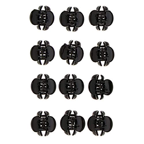 Harayaa 12 Pack Mini Hair Clips for Women & Girls - Black Plastic Hair Barrettes for Fine Hair - Perfect for School, Work, and Everyday Styling