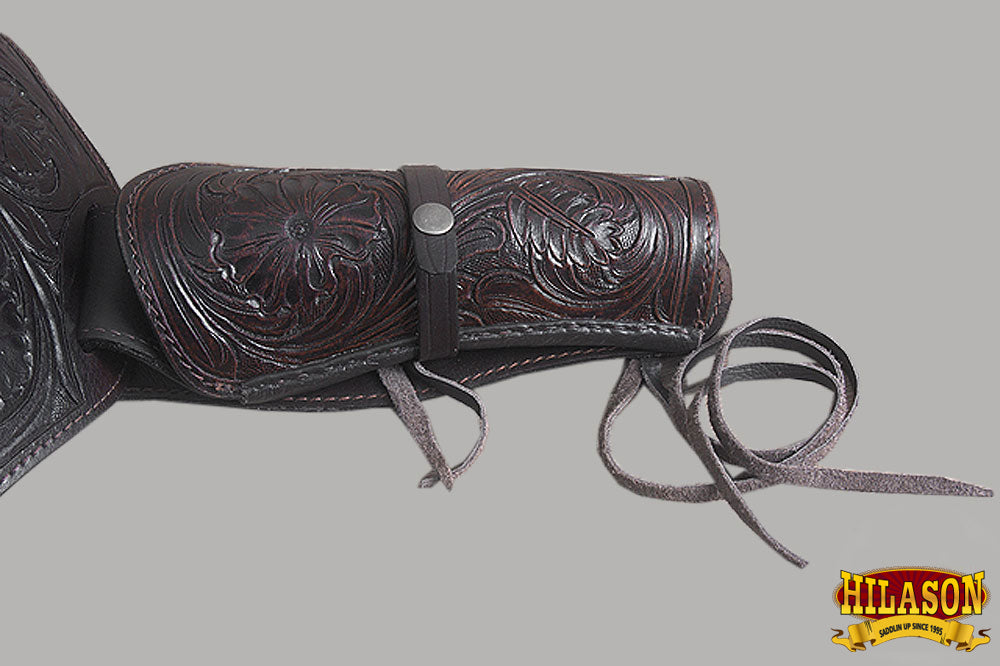 Hilason 34-Inch Western Right Hand Gun Holster Rig for 44/45 Cal - Premium Leather Cowboy Holster | Perfect for Reenactments, Rodeos & Western Shooting Events