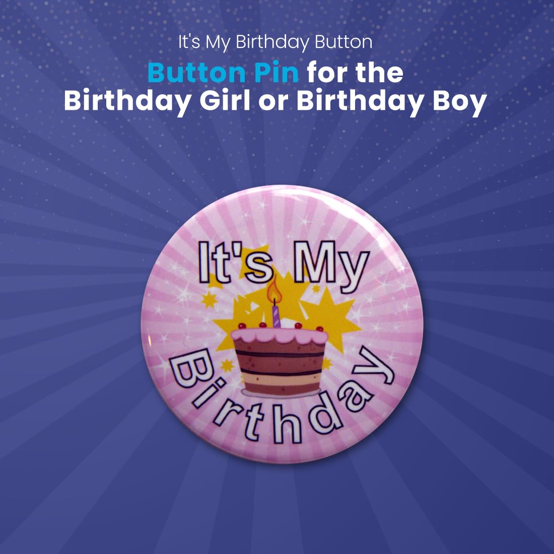 Secure ID Pink Birthday Button Pin - Cute & Stylish Badge for Celebrations, Parties, Gifts & Accessories