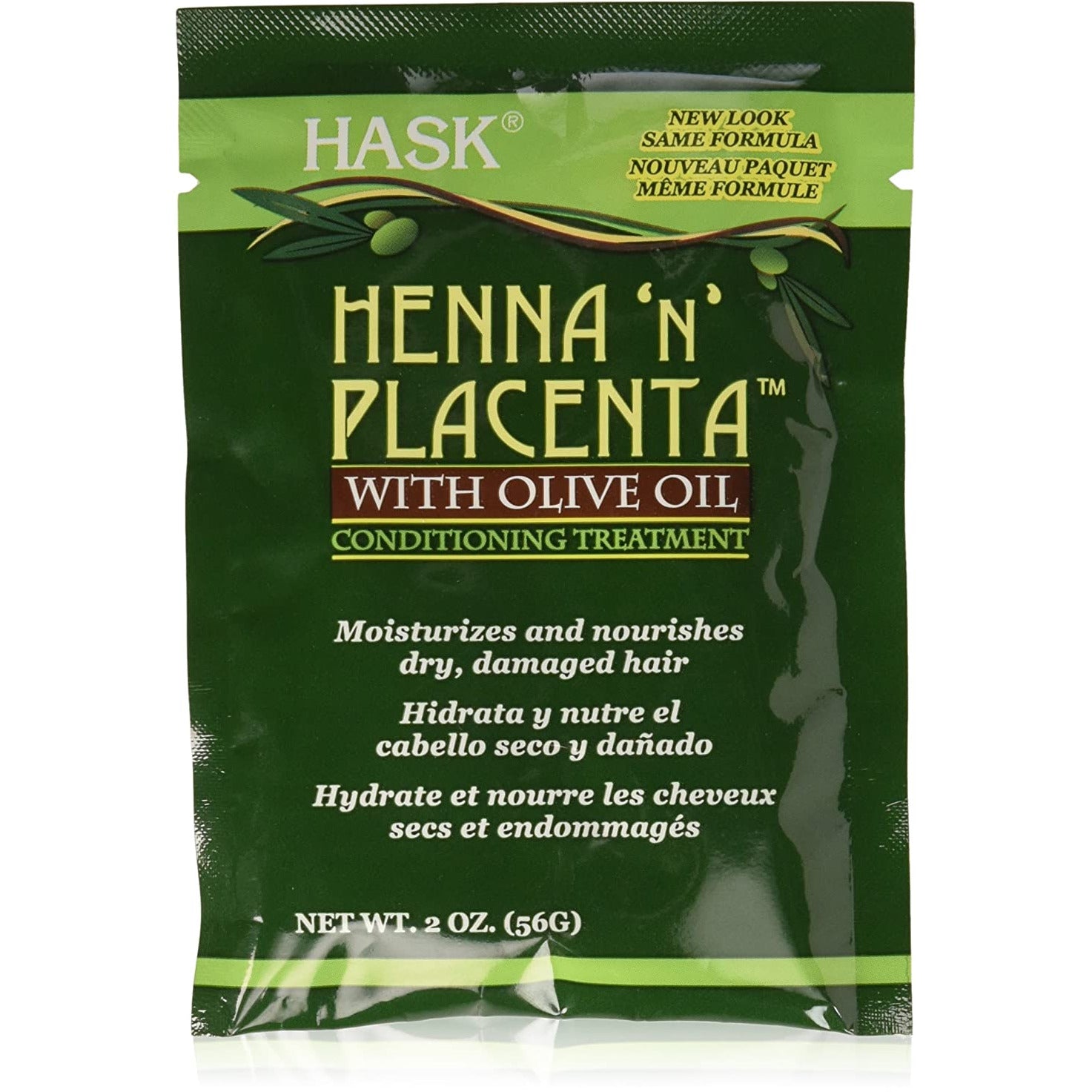 Henna & Placenta Hair Pack with Olive Oil - 2 oz | Natural Hair Treatment for Growth & Repair | Perfect for Damaged & Dry Hair Care at Home