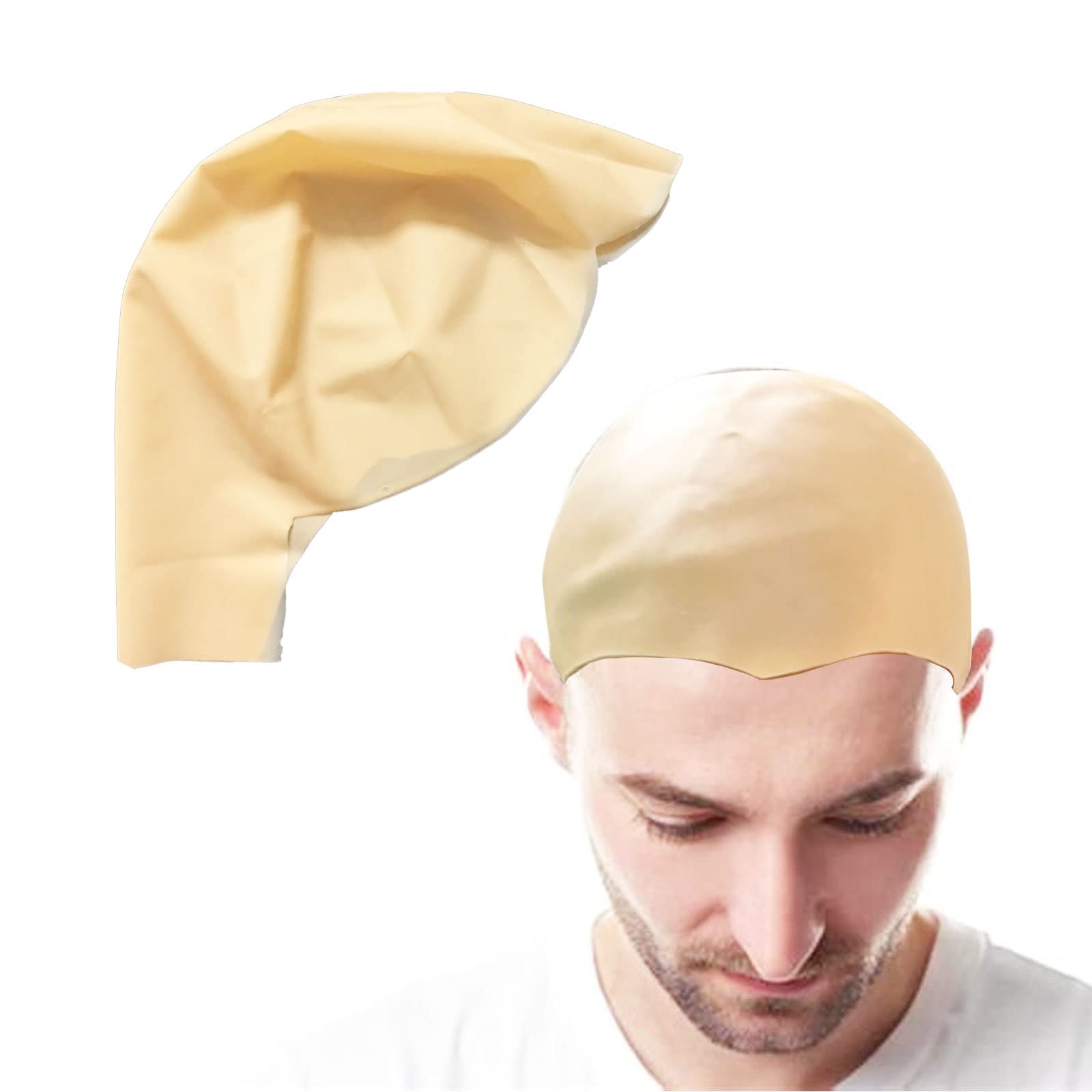 VIKSAUN Latex Bald Cap for Adults - Realistic Bald Head Makeup Wig - Halloween & Carnival Costume Accessories (1 Piece) - Perfect for Cosplay, Theatrical Performances, and Costume Parties