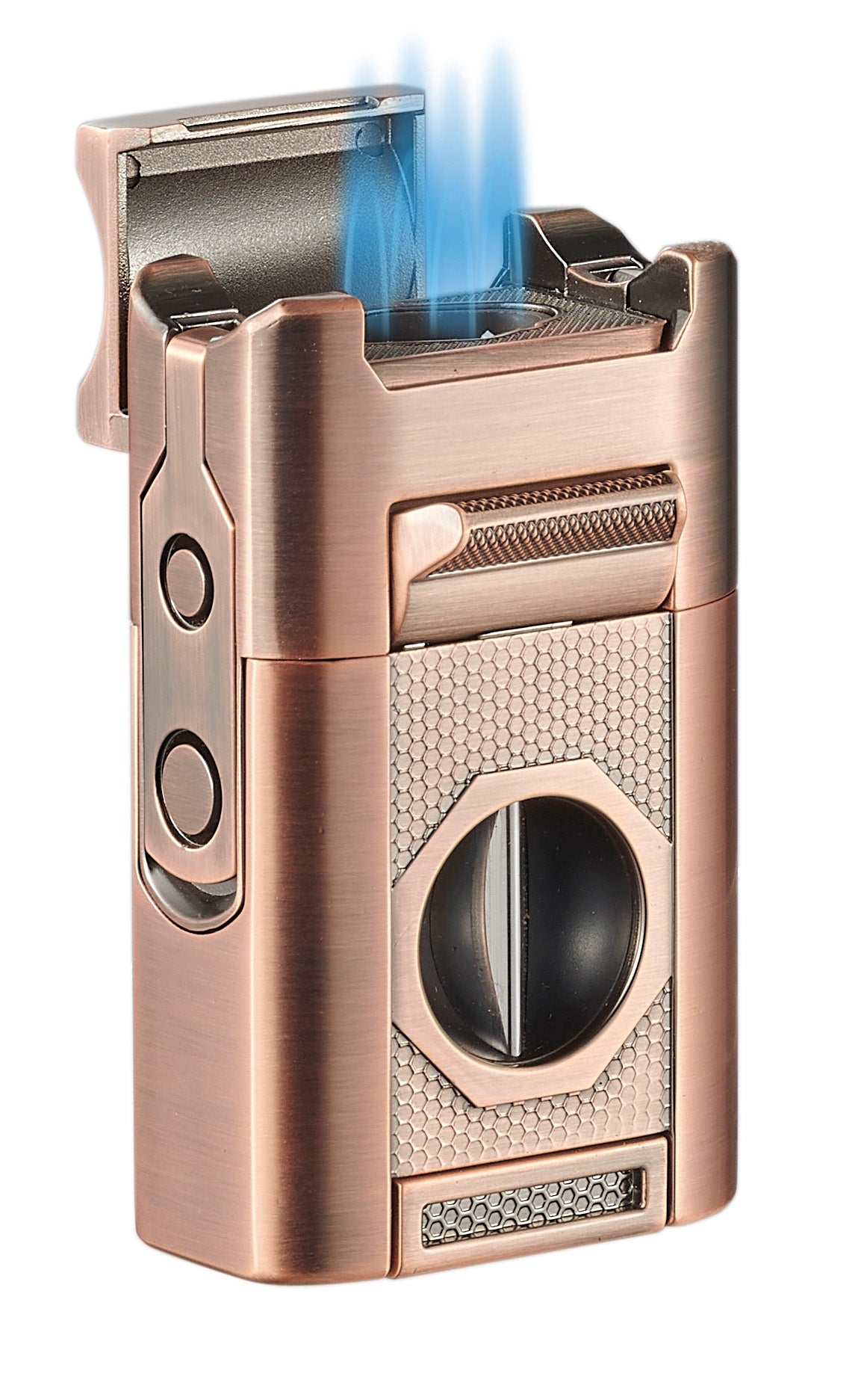 Visol Joplin Quad Torch Flame Lighter - Windproof Butane Lighter for Cigars, Candles & Outdoor Use (Bronze Finish) - Perfect for Camping, BBQ & Survival Kits
