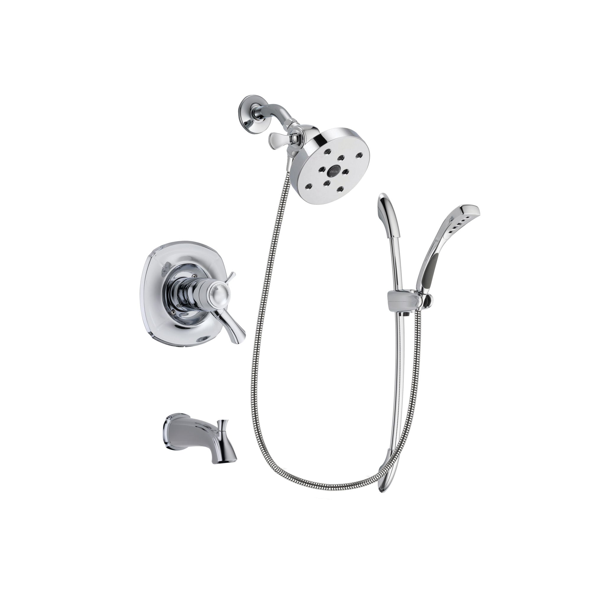 Delta Addison Chrome Finish Thermostatic Tub and Shower Faucet System with 5.5